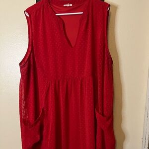 JODIFL Vibrant Red Sleeveless Dress